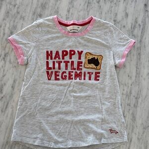 Peter Alexander. Happy Little Vegemite Kids Tee Pajama - Pink Trim. XXS